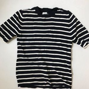 J crew navy stripe short sleeve sweater EUC
